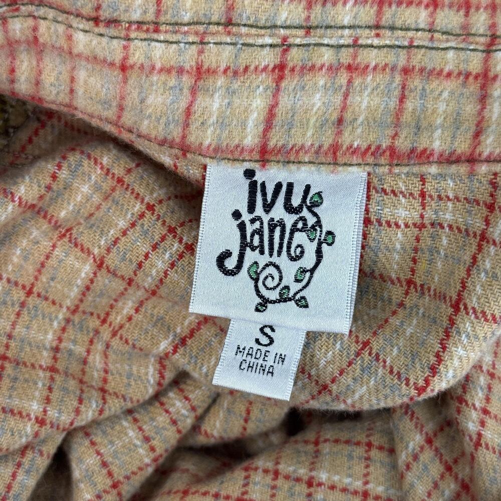 Ivy Jane Jacket Womens Small Patchwork Plaid Flannel Boho Distressed Artsy Coat - Picture 3 of 13